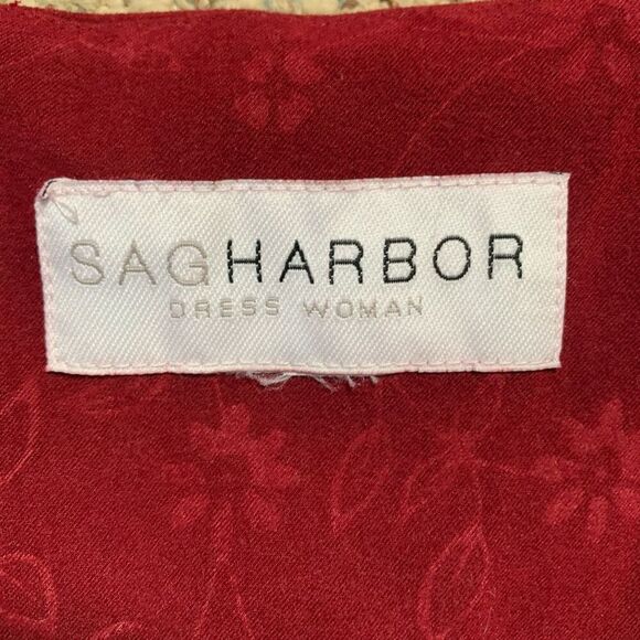 Vintage Sag Harbor Vest Burgundy Red Floral Vneck Embossed Button Up Plus Size - Picture 6 of 8